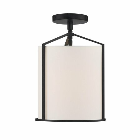 CRYSTORAMA Carlyn 1 Light Black semi Flush Mount CAR-9201-BK_CEILING